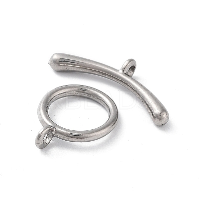 Non-Tarnish 304 Stainless Steel Ring Toggle Clasps STAS-A092-09F-P-1