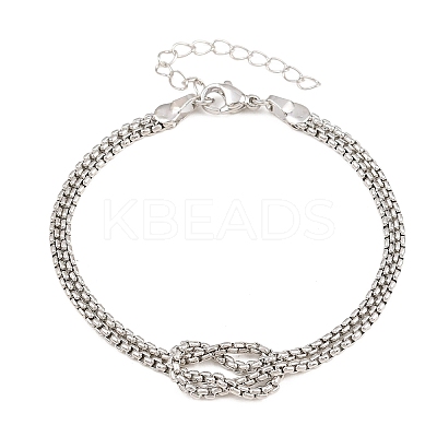 Brass Box Chain Knot 2-Strand Bracelets for Women KK-CBA68DA-17B-P-1