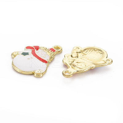 Rack Plating Light Gold Alloy Enamel Pendants ENAM-Q444-008-RS-1