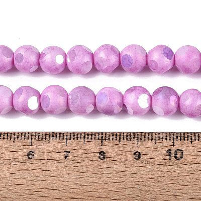 Ombre Effect Dyed Electroplate Opaque Glass Beads Strands EGLA-Q130-01A-14-1