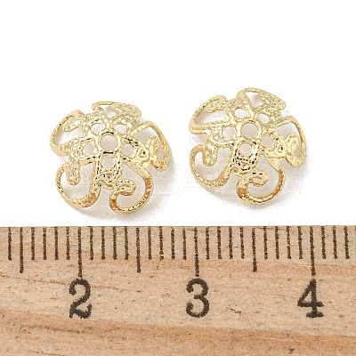 Rack Plating Brass Bead Caps FIND-T071-13G-02-1