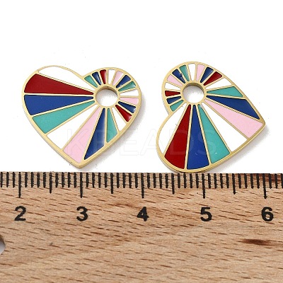 Ion Plating(IP) 304 Stainless Steel Enamel Pendants STAS-P339-17G-01-1