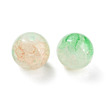 Transparent Spray Painting Crackle Glass Beads GLAA-L046-01A-23-1