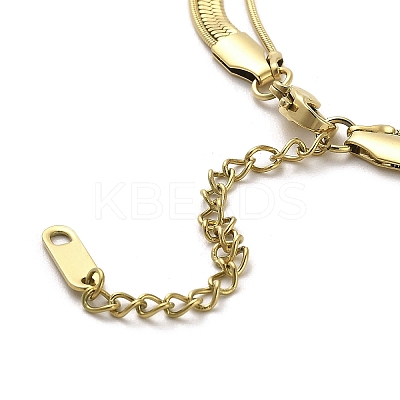 304 Stainless Steel Snake Chains 3 Layer Necklace for Women NJEW-C028-01G-1