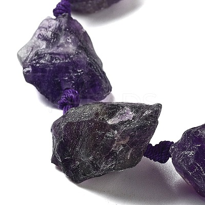 Raw Rough Natural Amethyst Beads Strands G-J388-A11-01-1