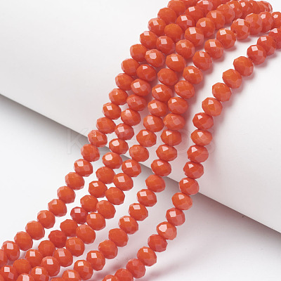 Opaque Solid Color Glass Beads Strands EGLA-A034-P4mm-D03-1