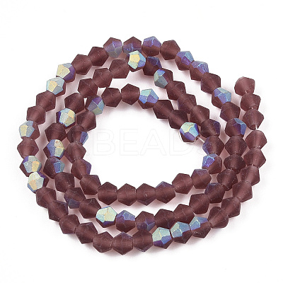 Imitate Austrian Crystal Bicone Frosted Glass Beads Strands LS-EGLA-A039-T6mm-MB05-1