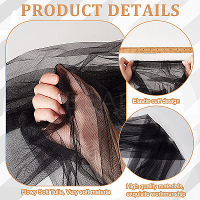 Organza Detachable Mesh Puff Sleeves AJEW-WH0270-359B-1