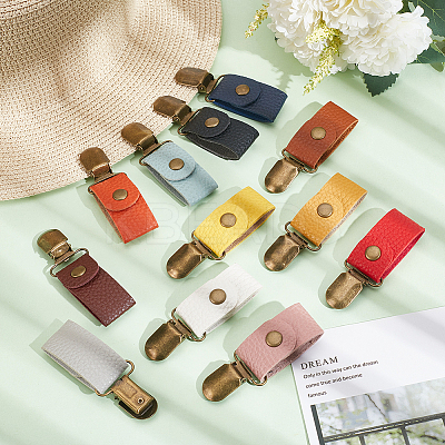 12Pcs 12 Colors Alloy Hat Clips FIND-WR0010-82-1