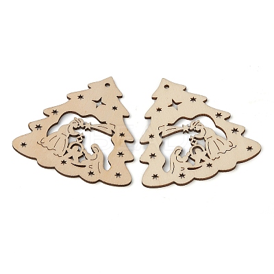 Christmas Theme Undyed Natural Wood Big Pendants LS-WOOD-B001-01-1