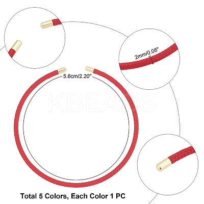 5Pcs 5 Colors Braided 304 Stainless Steel Wire Bracelet Making MAK-UN0001-34-1