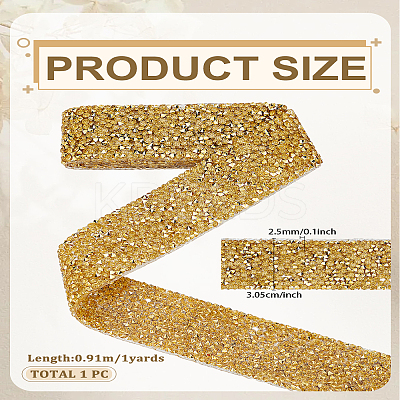 1 Yard Glitter Resin Hotfix Rhinestone(Hot Melt Adhesive On The Back) DIY-LP0002-37A-1