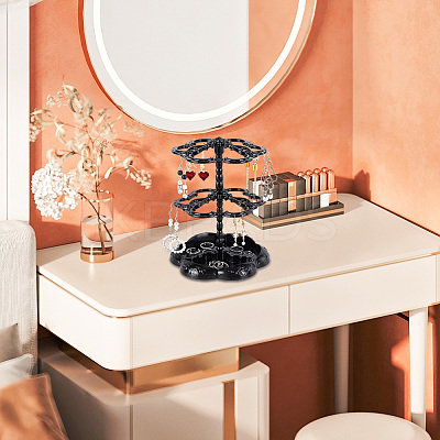 2 Sets 2 Colors 2-Tier 360 Rotating Plastic Jewelry Organizer Display Stands EDIS-PH0001-88-1