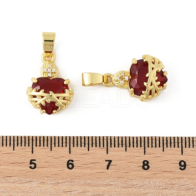 Brass Micro Pave Cubic Zirconia Pendants KK-F900-03G-1