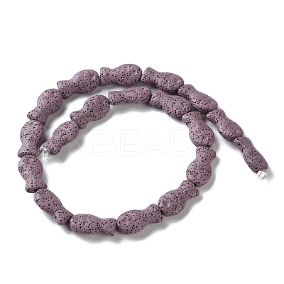 Fish Dyed Natural Lava Rock Beads Strands G-O126-01A-05-1