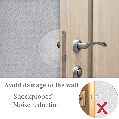 6Pcs 2 Style Door Knob Wall Shield Transparent Round Soft Rubber Wall Protector AJEW-OC0002-22-1