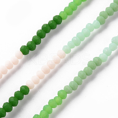 Opaque 7 Colors Frosted Glass Beads Strands LS-FGLA-T002-02A-A02-1