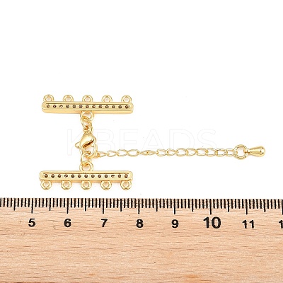 Brass Micro Pave Cubic Zirconia Chain Extender ZIRC-Q022-030G-NR-1