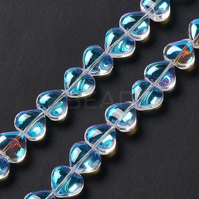 Transparent Electroplate Glass Beads Strands EGLA-E030-01I-1