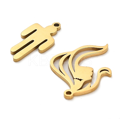 25Pcs 5 Styles Stainless Steel Pendants STAS-XCP0001-93-1