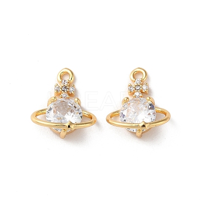 Rack Plating Brass Cubic Zirconia Beads KK-M264-11G-1