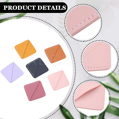 12Pcs 6 Colors Imitation Leather Book Bookmarks AJEW-CL0002-10-1