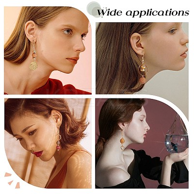 Wood Beads Dangle Earrings DIY Making Kit DIY-SC0017-64-1