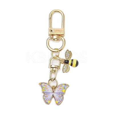 Butterfly Bees Alloy Enamel Pendant Decorations HJEW-JM02688-02-1
