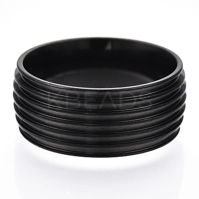 201 Stainless Steel Grooved Finger Ring Settings STAS-WH0047-09EB-1