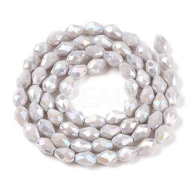 Opaque Solid Color Electroplate Glass Beads Strands X-EGLA-N013-P6mm-B05-1