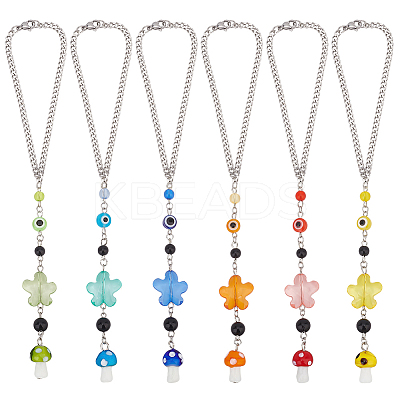 6Pcs Evil Eye Pendant Decorations BJEW-PH00690-1