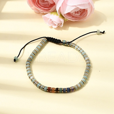 Natural Amazonite & Non-magnetic Hematite Beaded Adjustable Bracelets for Unisex BJEW-K251-09U-1