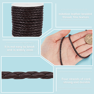 4-Ply Round Imitation Leather Braided Cord LC-WH0003-10D-1
