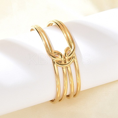 304 Stainless Steel Cuff Bangles for Women BJEW-B120-04G-04-1