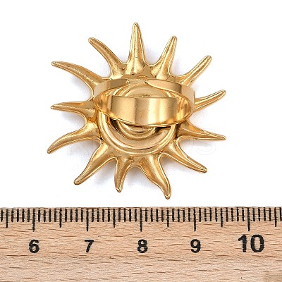 304 Stainless Steel Enamel Cuff Rings for Women RJEW-L133-02G-1