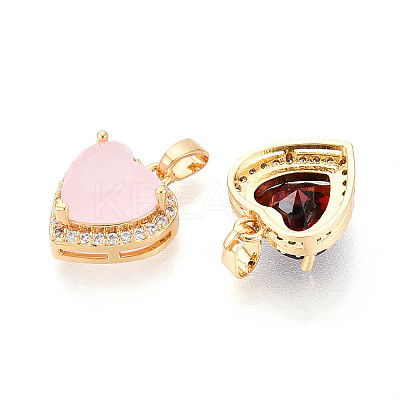 Brass Micro Pave Cubic Zirconia Pendants KK-N272-02G-M-1