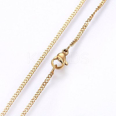 304 Stainless Steel Curb Chain Necklaces MAK-L015-32D-1