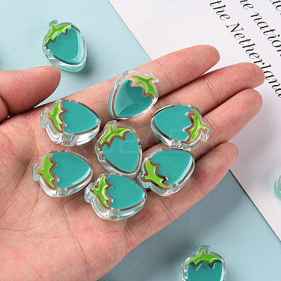 Transparent Enamel Acrylic Beads TACR-S155-003G-1
