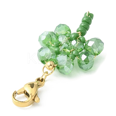 Glass Pendant Decoration HJEW-TA00031-01-1
