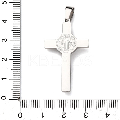 304 Stainless Steel Religion Jesus Cross Pendants X-STAS-F323-12P-1