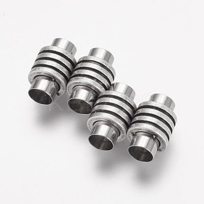 304 Stainless Steel Magnetic Clasps with Glue-in Ends STAS-F124-01-1