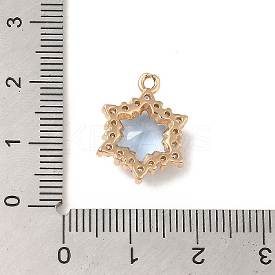 Brass with Cubic Zirconia Pendants KK-G499-15G-03-1