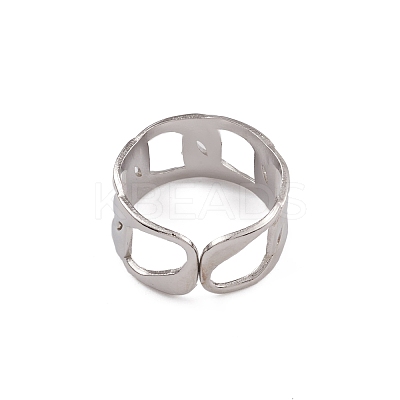 Non-Tarnish 304 Stainless Steel Curb Chains Cuff Rings for Women RJEW-G285-07P-1