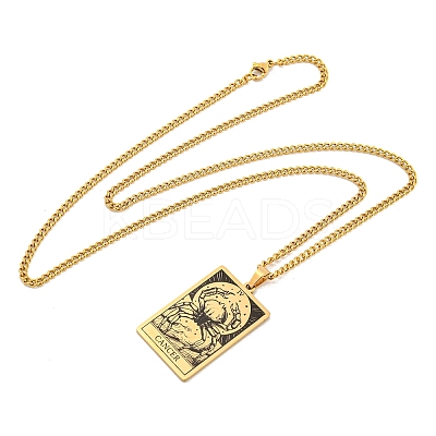 304 Stainless Steel Tarot Pendant Necklaces NJEW-A026-01G-04-1