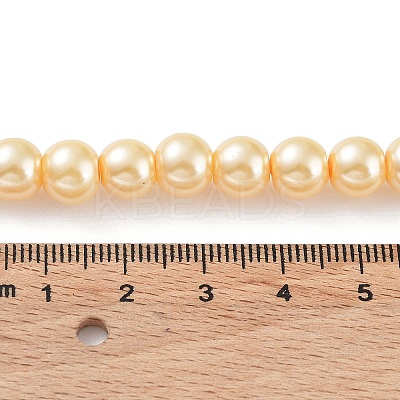 Baking Paint Pearlized Glass Pearl Round Bead Strands X-HY-Q330-8mm-61-1
