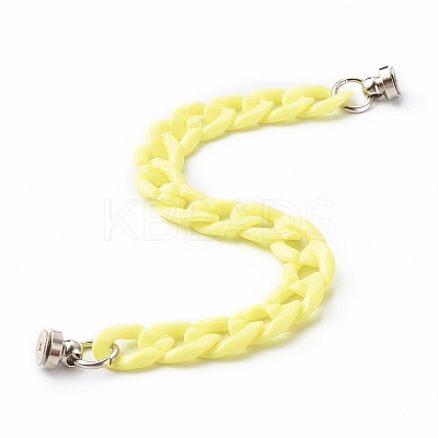 Opaque Acrylic Curb Chain Phone Case Chain HJEW-JM00512-03-1
