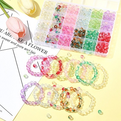 552Pcs 11 Colors Frosted Baking Paint Glass Beads DGLA-FS0001-14-1