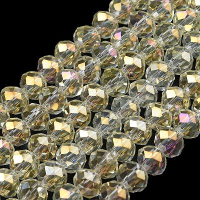 Electroplate Transparent Glass Beads Strands EGLA-A034-T6mm-T16-1