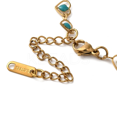 304 Stainless Steel Heart Link Bracelets for Women LS-BJEW-C076-02A-02-1