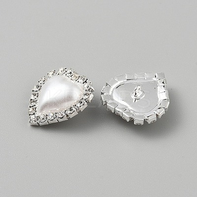 1-Hole Alloy Rhinestone Shank Buttons LS-BUTT-WH0028-104B-1